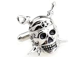 Silver Swords Skull Pirates in the Caribbean Jolly Rodger Cufflinks Cuff Links