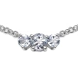 1.10 Carat Genuine Aquamarine Round Silver Necklace