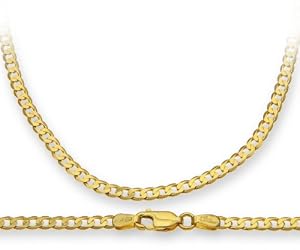 ChainCo 9ct Yellow Gold Curb Necklace of 61cm/24 Inch Length and 3mm Width