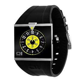 The One - AN04G02 - Spinning Wheel - Montre Homme - Quartz Analogique - Cadran Jaune - Bracelet Polyur�thane Noir