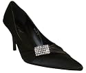Edle Satin Pumps-Abendschuhe in Schwarz