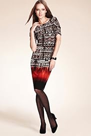 Secret Support Abstract Print Contrast Hem Dress