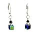 Earrings - E252 - Crystal Cube ~ Jet AB (Black Irridescent)