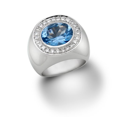 Joy Damenring 925 Sterling-Silber Gr&ouml;&szlig;e 54 mit blauem Topas und Zirkonia SI002RO Preisvergleich