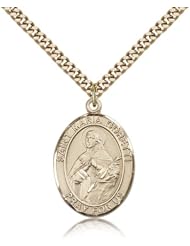 Free Engraving Included Medal-Gold Filled St. Saint Maria Goretti Pendant 1" Oval 7208GF w/24" Curb Chain w/BoxTeenage Girls
