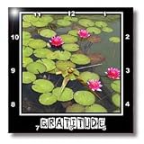 Zen Gratitude Lily Pads and Lotus Flowers Spirituality Motivational - 10x10 Wall Clock