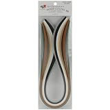 Quilled Creations Mixed Color Quilling Paper, 1/8-Inch, Earth Tone, 100 Per Package