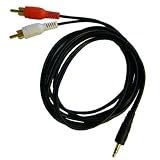 STEREO MINI 3.5MM TO DUAL RCA AUDIO CABLE / MINI 3.5MM TO TWO RCA PLUG 6FT