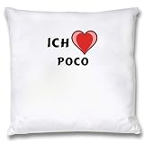 Produkt-Bild: Wei&szlig;er Kopfkissenbezug mit Ich liebe Poco