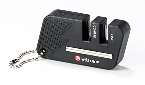 Wüsthof - Keychain Sport Knife Sharpener- Lightweight, Portable with Lanyard Hole, Non-slip Rubber Feet