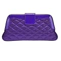 NYC by Perlina Quilted Satin Clutch - Purple