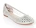 Bella Marie WOMEN Glitter and Mesh Detail Slip On Ballet Flats