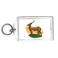 Keychain with lechwe, fauna, nature, environment, savannah, animal, kobus, red, leche