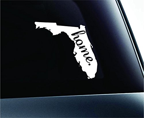 ExpressDecor #2 Home Florida Symbol Decal Family Love Car Truck Sticker Window (White)