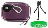 Hard Carrying Case (Candy Lilac) and Tripod for Kodak Easyshare M341 Digital Camera Orchid