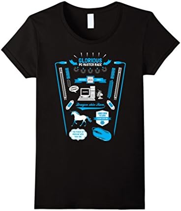 Women's The Glorious PC Gaming Master Race T Shirt Small Black