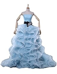   Evening Dress/Party Dress/Wedding Dress  With Rhinestones and a Sash  and Ruffles