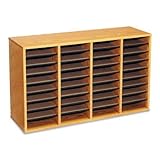 Safco 9424MO - Wood/Laminate Literature Sorter, 36 Sections, 39 3/8 x 11 3/ ....