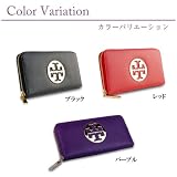 「[TORY BURCH (トリーバーチ)] 長財布 ラウンドファスナーウォレット ゴールドエンブレム [並行輸入品]　　PURPLE」の画像