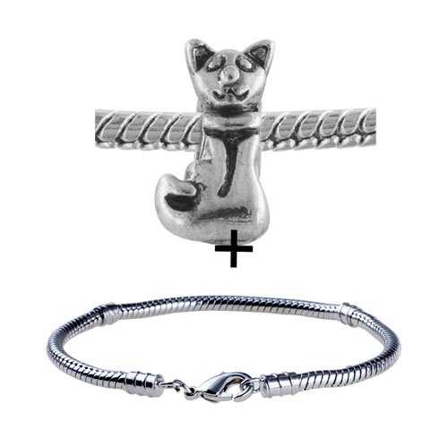 Sitting Cat Black Fashion Jewelry Bracelet