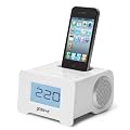 Groov-e iSpeakerDock10 Speaker for iPhone/iPod with Clock Radio - White