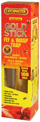 Catchmaster 912R Mini Gold Stick Fly Catcher with Multi-Bait Attractant, 10-1/2-Inch