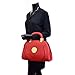 Dasein Fashion Leather Stitched Zip Around Gold Emblem Fashion Satchel, Shoulder Bag, Handbag, Tablet Bag, iPad Bag