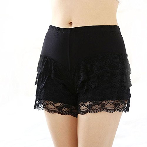 Women's Sexy Lace Stretchy Safety Pants Tight Shorts Leggings