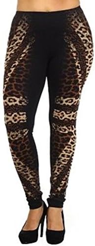 In Vein Women's Plus Size Leopard Print Leggings 1X Multi