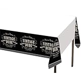Creative Converting Vintage Dude Plastic Banquet Table Cover, 54 by 108-Inch