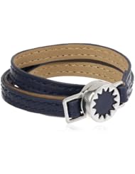 House of Harlow 1960 Gold Tone Sunburst with Leather Wrap Bracelet, 20.5"