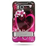 Hard Snap-on Shield With PINK LOVE HEART FLOWERS Design Faceplate Cover Sle ....