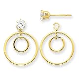 14k Double Circle Jacket w/CZ Stud