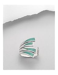 Turquoise (Light Green) Reconstructed stones Ring In 92.5 Sterling Silver