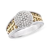 1/3 Carat Diamond Sterling Silver & 10K Gold Ring