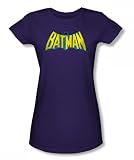 Batman Classic Batman Logo Dist Juniors S/S T-shirt in Purple by DC Comics