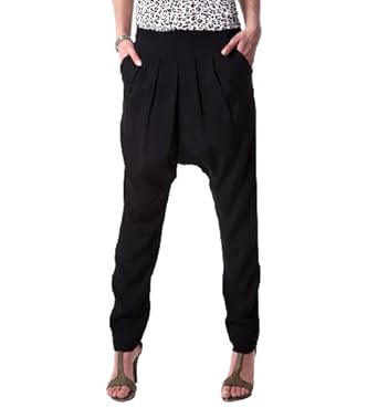 Promod Pantalon sarouel femme Noir 36: V&ecirc;tements et
