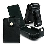 BLACK Leather Case Cover for Creative Zen 4gb 8gb 16gb & 32gb with Belt Clip