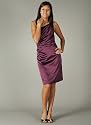 One Shoulder Satin Drape Dress for Bridesmaid Formal Prom