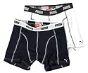 Puma Mens Two Pack Boxer Short White/Navy
