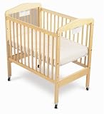 Foundations 20-MC-N3 Serenty Mirror Fixed-Side Childcare Crib with Adjustable Mattress Board (Natural)