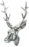 Polished Aluminum Deer Stag Head - Wall Mount Trophy Gift - For Inside Or Out