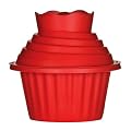 Premier Housewares Riesige Cupcake-Backform aus Silikon, 3-teilig, 19 x 18 cm, rot