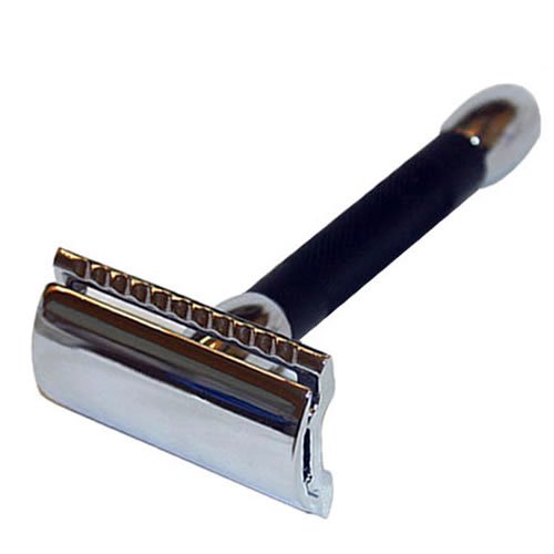 Chrome & Black Structured Safety Razor