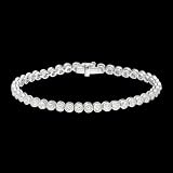 4.3 Carat .925 Sterling Silver Round Stone CZ Tennis Bracelet
