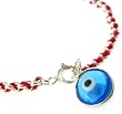 Sterling Silver Red Kabbalah Bracelet w/ Blue Evil Eye Charm