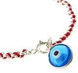 Sterling Silver Red Kabbalah Bracelet w/ Blue Evil Eye Charm 41bKiuOn2JL. SL160 Sterling Silver Red Kabbalah Bracelet w/ Blue Evil Eye Charm