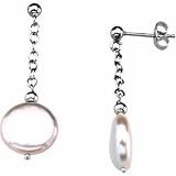Freshwater Cultured White Coin Pearl Earrings