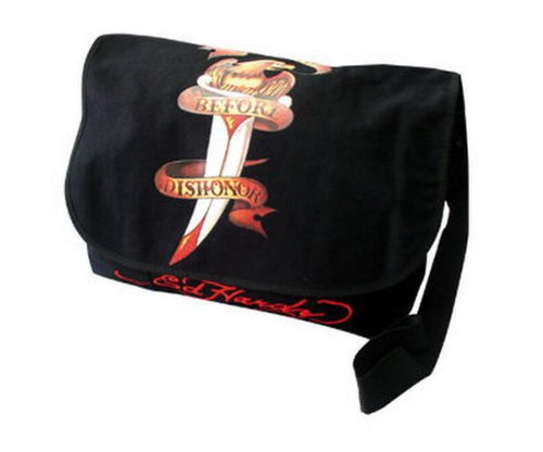 ED HARDY Courierbag Umh&auml;ngetasche Adler schwarz