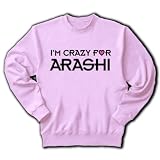 I'M CRAZY FOR ARASHI文字T トレーナー (ライトピンク) M I'M CRAZY FOR ARASHI文字T トレーナー (ライトピンク) M